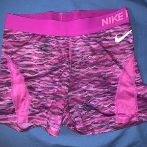Women’s Purple Nike Pro compression shorts